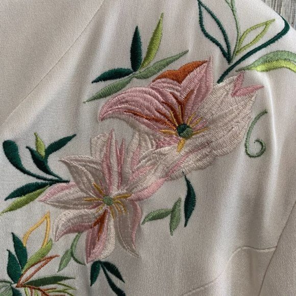 Vintage Saks Fifth Ave Silk Embroidered Blazer 16 - Picture 10 of 10